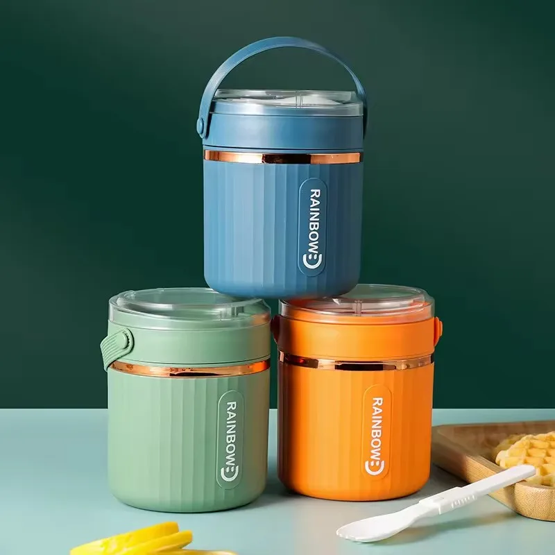 2024 New Arrival insulated stainless steel 580ml soup cup with spoon for kids adults BPA Free food soup containers