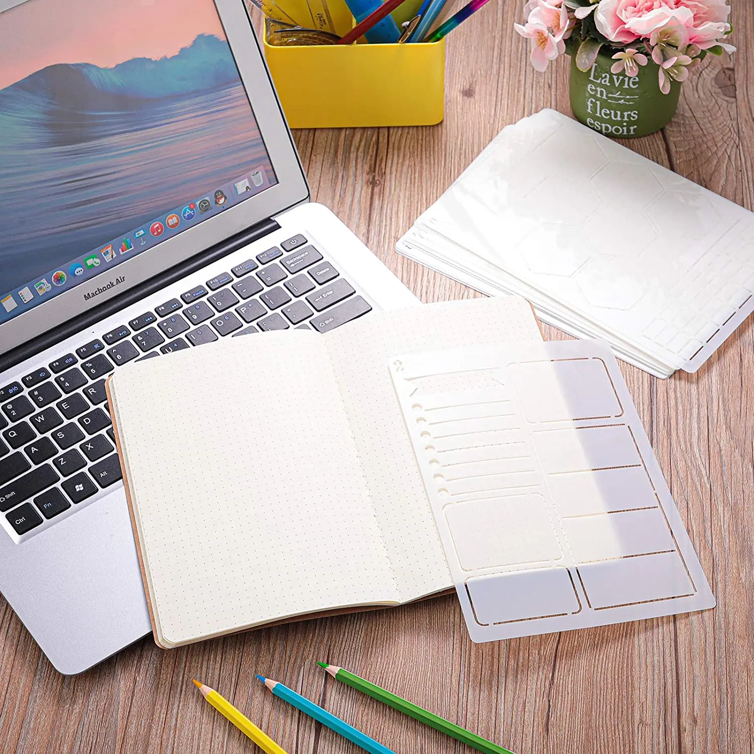 26 Pieces A5 Journal Stencils Plastic Planner Set DIY Templates Planner Weekly Layouts Bullet Dot Grid Journal Stencils for DIY