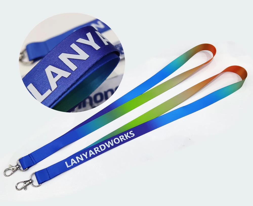 Business ID card holder 2D printing custom logo Sublimation polyester neck strap lanyards
