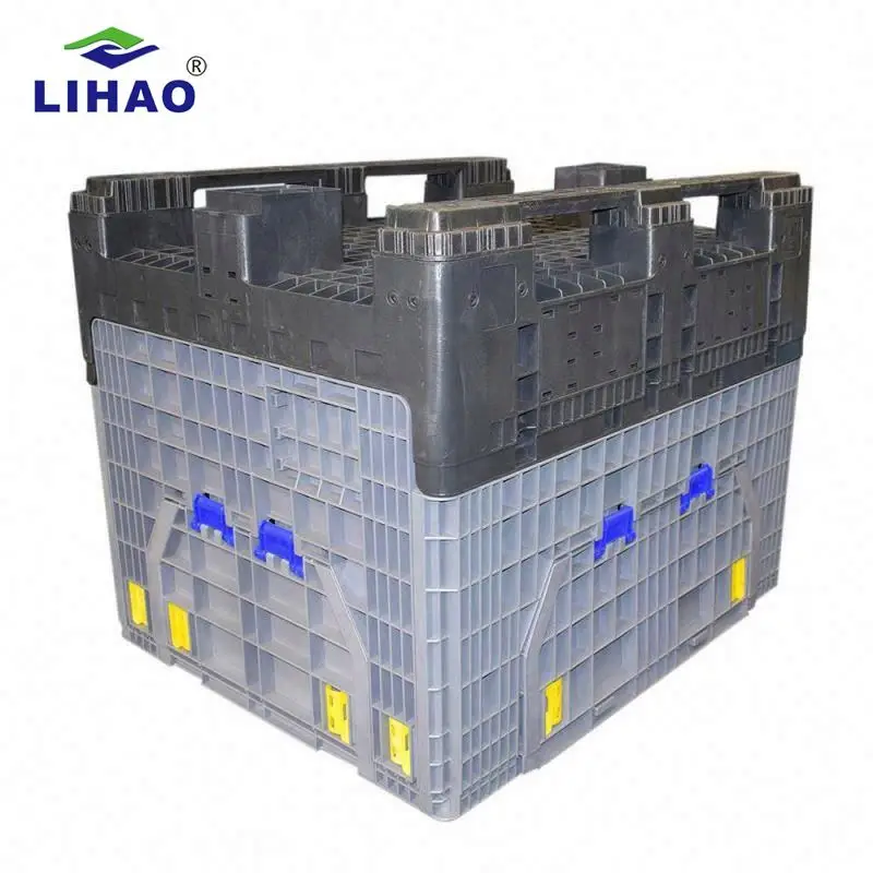 Крупная складная пластиковая коробка для поддонов с логотипом на заказ hdpe 1200*1000