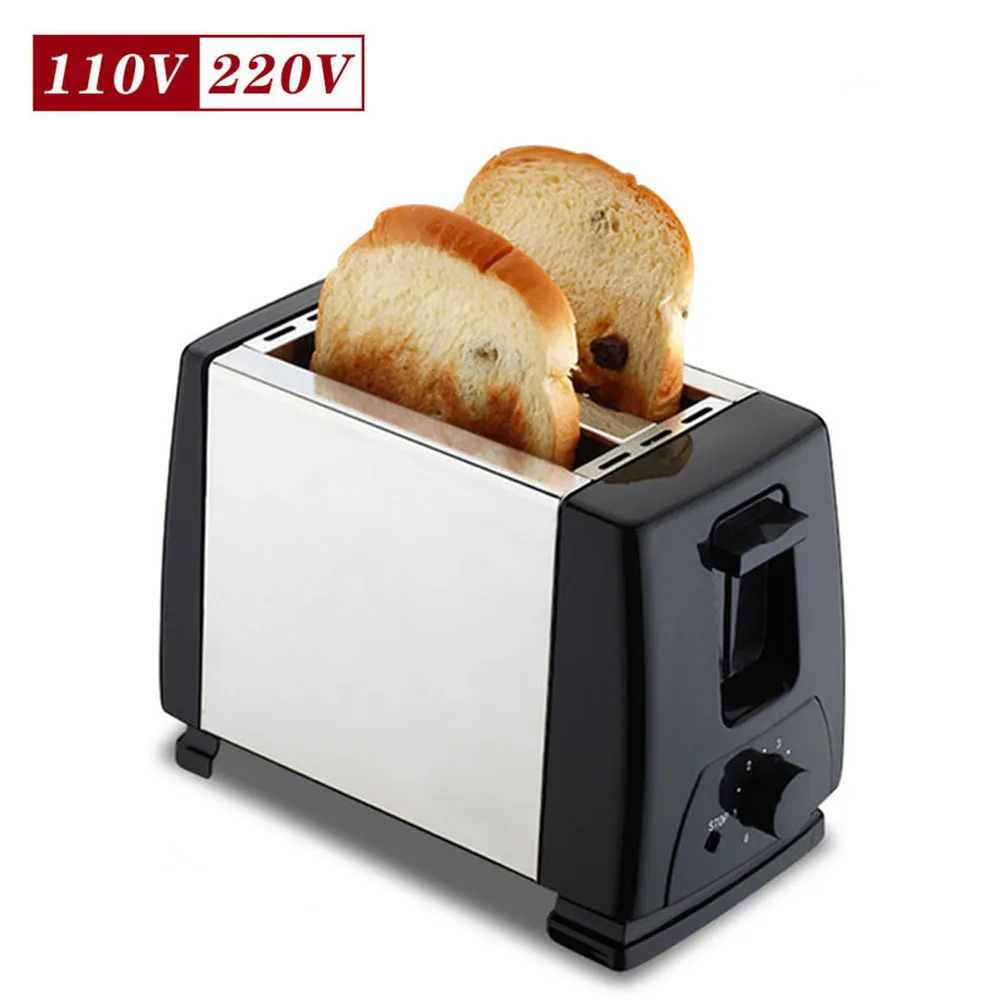 China Supply Kitchen Breakfast Sandwich Maker 2 Slice Vertical Automatic Stainless Steel Electric Mini Bread Toaster