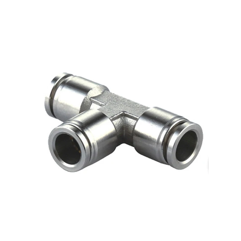 Stainless Steel Push-To-Connect Equal Tee Fitting 12mm Pneumatic Push-in Tee Union