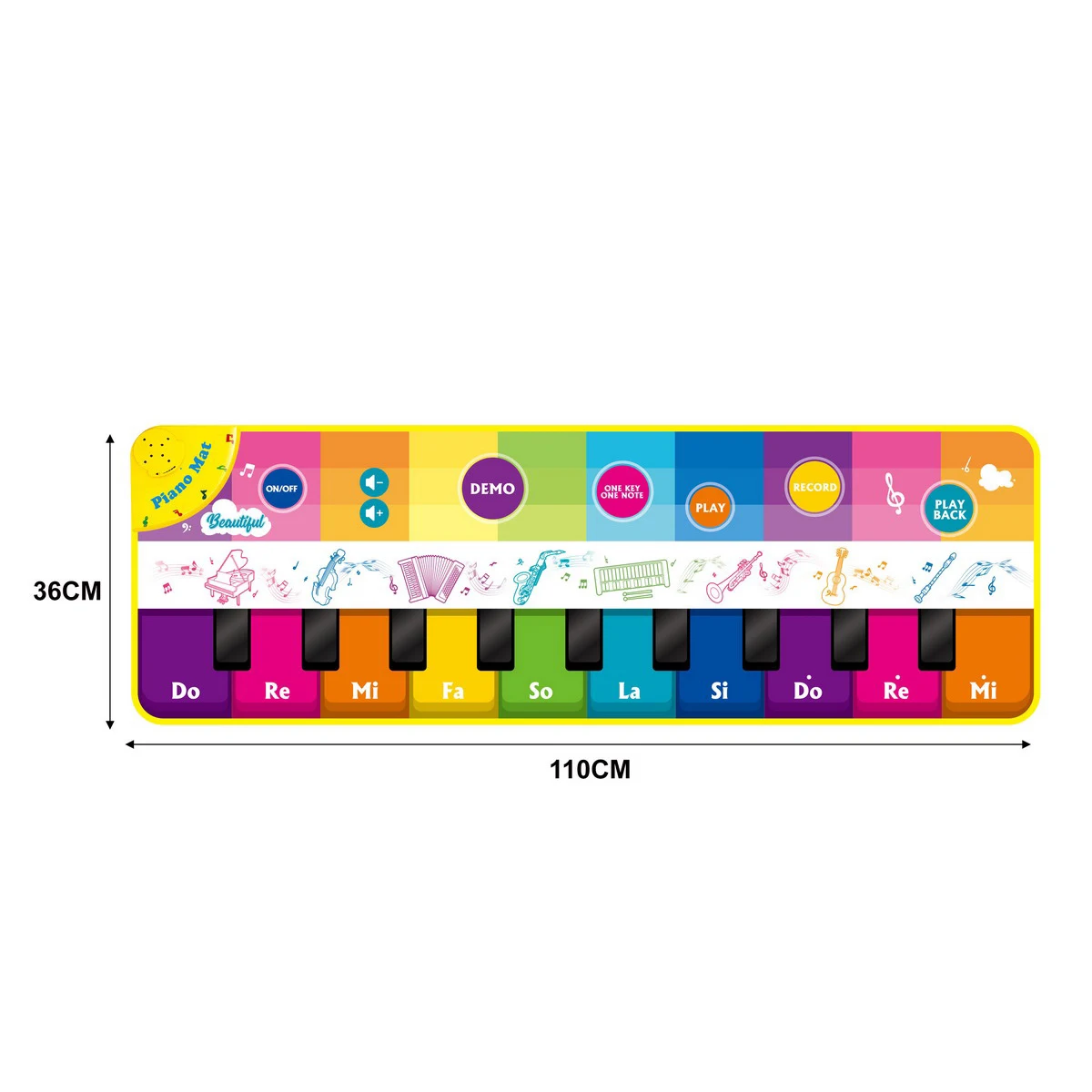educational electronic 10 keyboard blanket rainbow piano dancing musical mat Floor Piano Mats for Baby