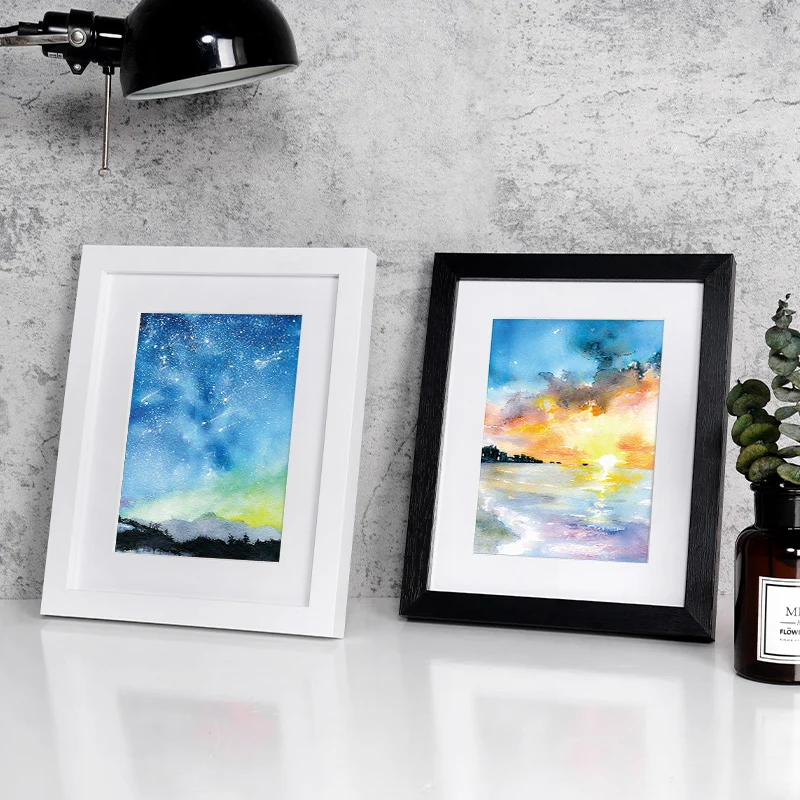 
wholesale modern black white photo frames A1 A2 A3 A5 8X10 11X14 inch picture frame with mat 