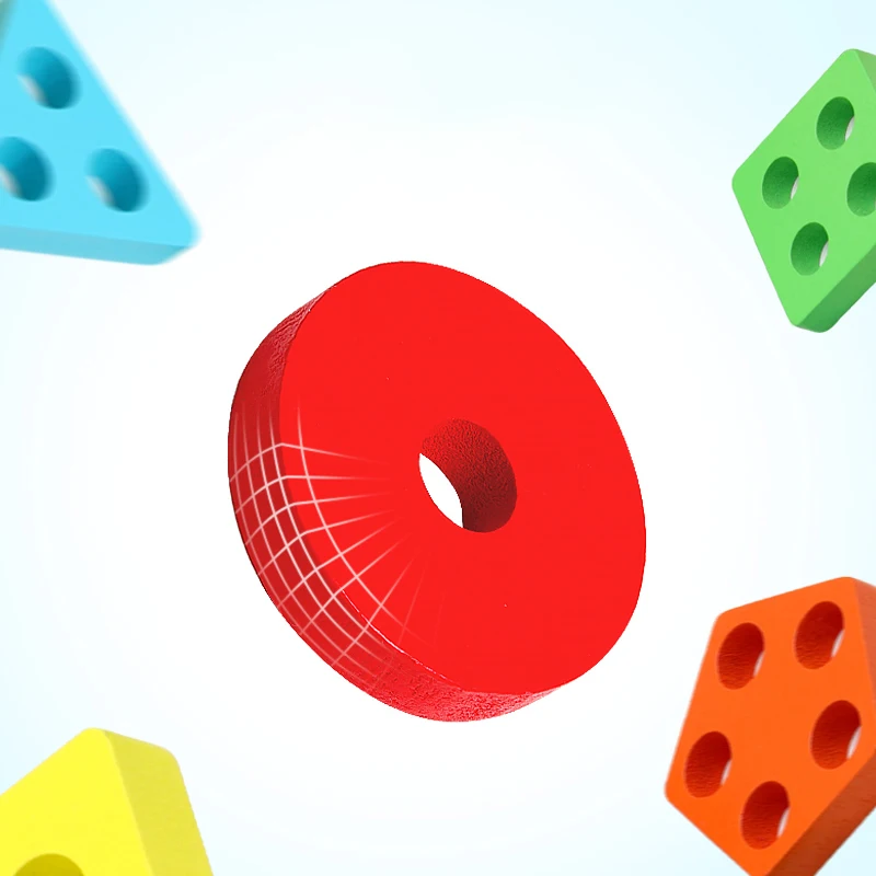 High quality wooden four color match children game toy multi function Montessori matching educational toys for kids boys girls