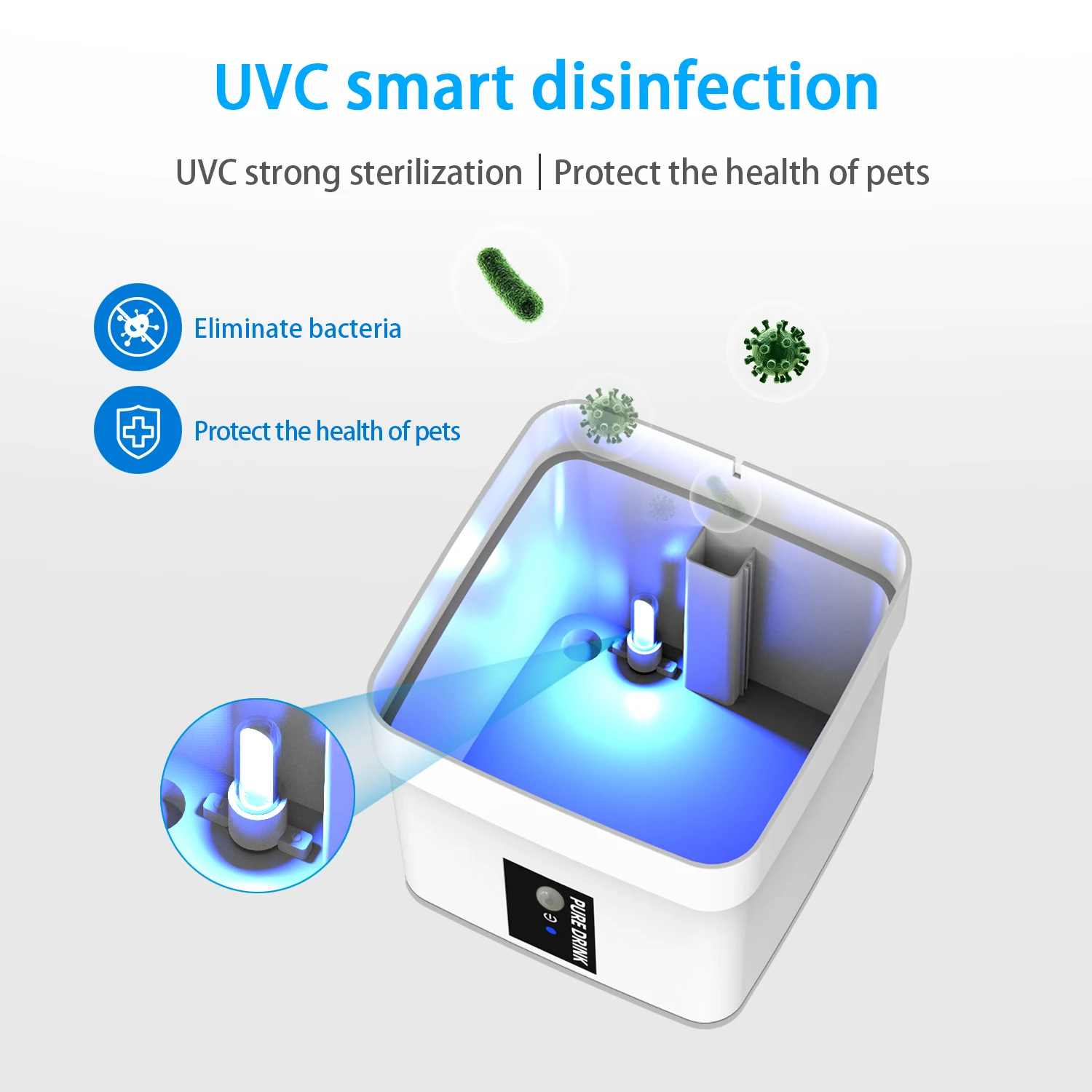 Cat Water Dispenser Automatic Smart Sensor Circulation Pet Water Fountain With Filter