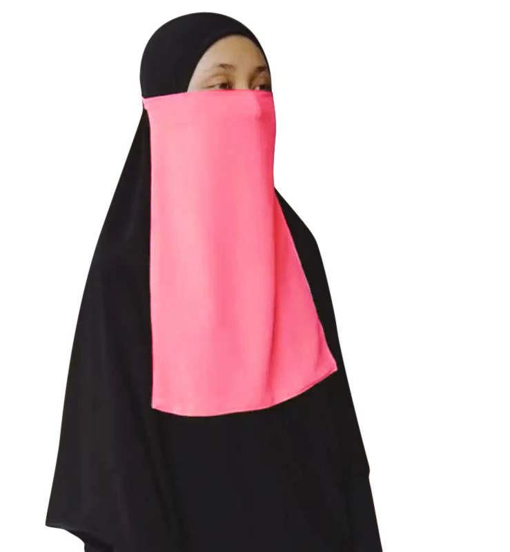 
Hot Sale Solid Color Ramadan Muslim Hijab Cover Women Muslim Face Veil Burka Niqab 