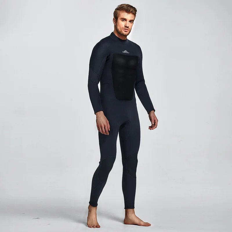 OEM customized LOGO 3mm One-Piece Spring Men Long-Sleeved Sunscreen Cold-Proof and Warm Jellyfish Swimsuit