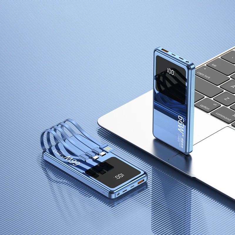 Multifunction Promotion Gift Fast Charge 66W Mobile Power Bank Large Capacity 20000 MA Small Portable Charging Powerbanks