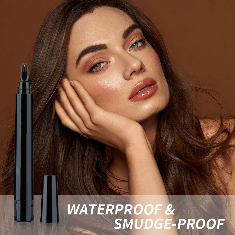 Natural Eyebrow Shape 3D Microblading Eyebrow Pencil Waterproof Fork Tip Eyebrow Tattoo Pencil Long Lasting Liquid Eye Brow Pen