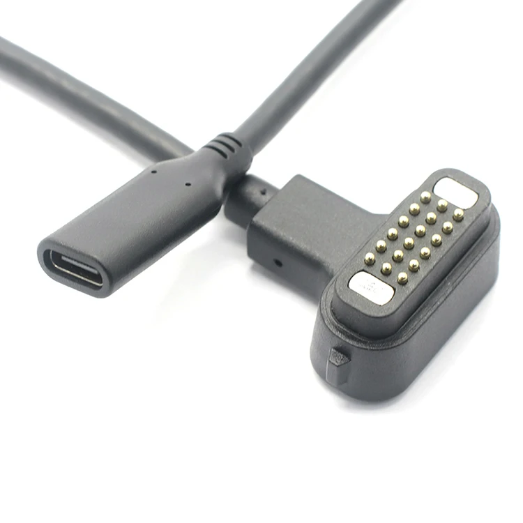 Customized USB C Female To 18 Pin POGO Pin Strong Magnetic charging cable for Smart watch