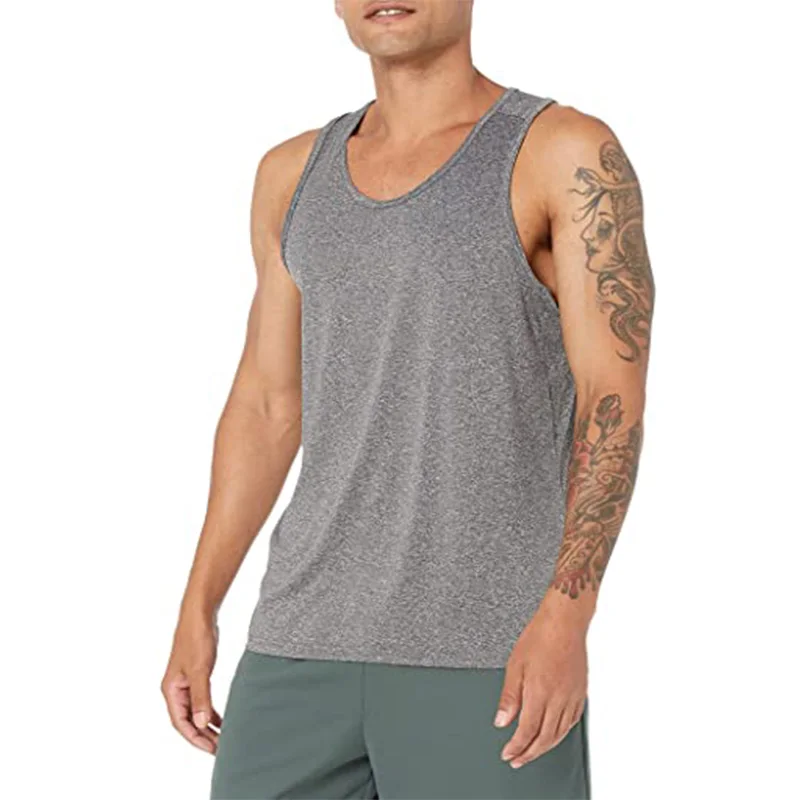 
China supplier customize sports fitness men tank top custom made vest tank top men singlet casual 