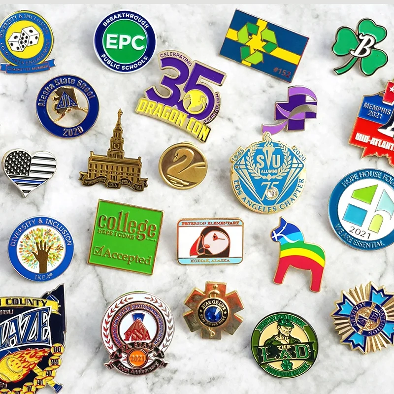 Cheap China Wholesale Hat Collar Clothes Logo Gold Metal Hard Soft Enamel Lapel Pin Custom Bulk