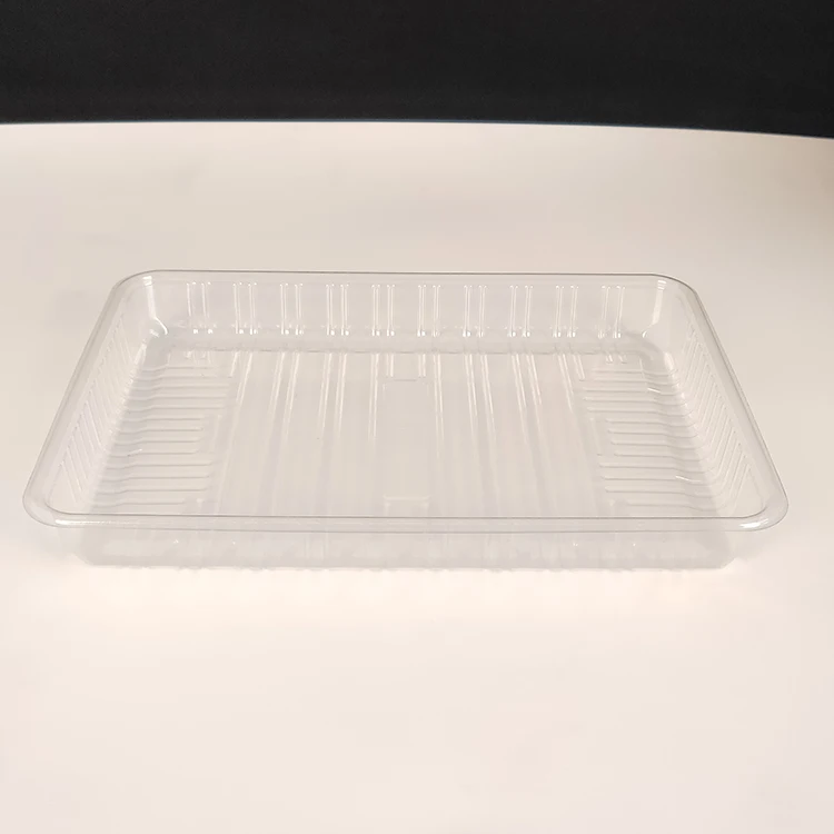 Custom Green Recycled Disposable Clear  Plastic tray for Takeaway Food Stackable PET Strawberry Packaging  Tray