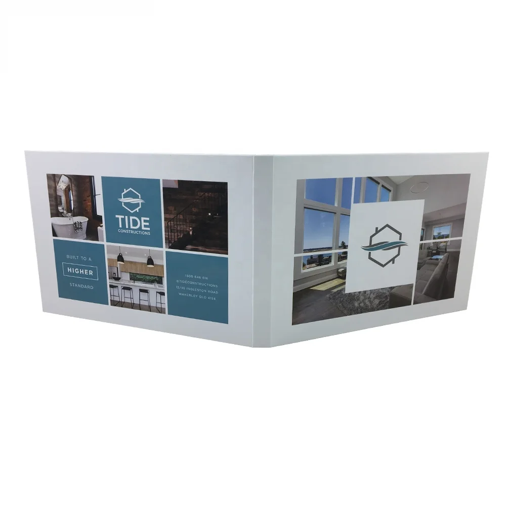 COTE Handmade Popular Hardcover 1GB 7 Inch LCD Video Brochure Digital Video Display Video Card