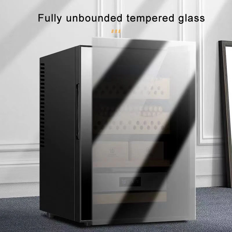 Wholesale Customize Cigar Humidor Glass Top Cigar Box Cedar Wood Cigar Humidor Cabinet Electric Humidor FD93865298