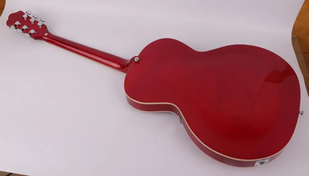 Good quality red hollowbody double f hole electric guitar guitars