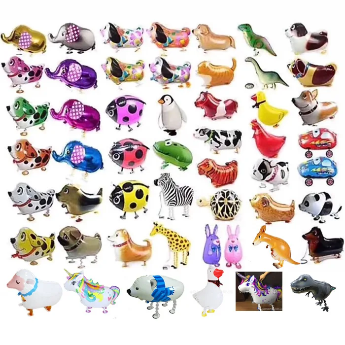 Wholesale Kids Party Animal Shaped Cartoon Gold Helium Latex Foil Giant Walking Pet Balloons