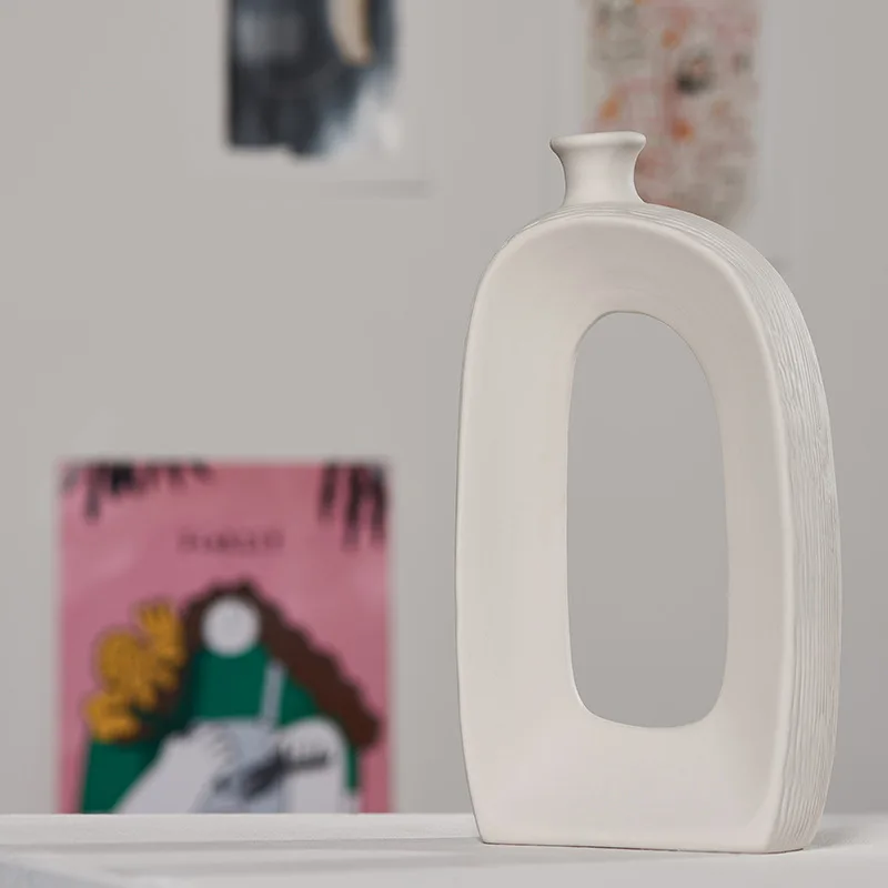 
ceramic & porcelain nordic decorative home decor bum porcelain white chinese trumpet vintage cheap geometric vase design modern 