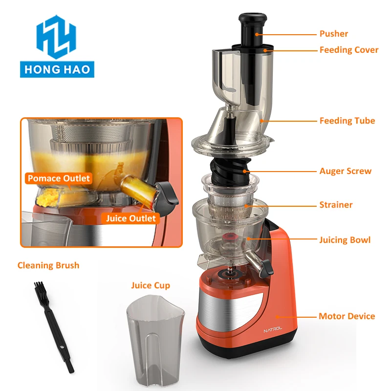 OEM Upgrade Version Stainless Steel Cold Press Slow Juicer Extractor Machine Kitchen Household Kitchen Mixer Direct from Factory