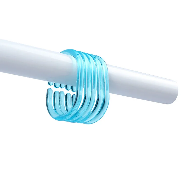 Abs Plastic blue Shower Ring Hook curtain rod holder shower rod brackets Ring