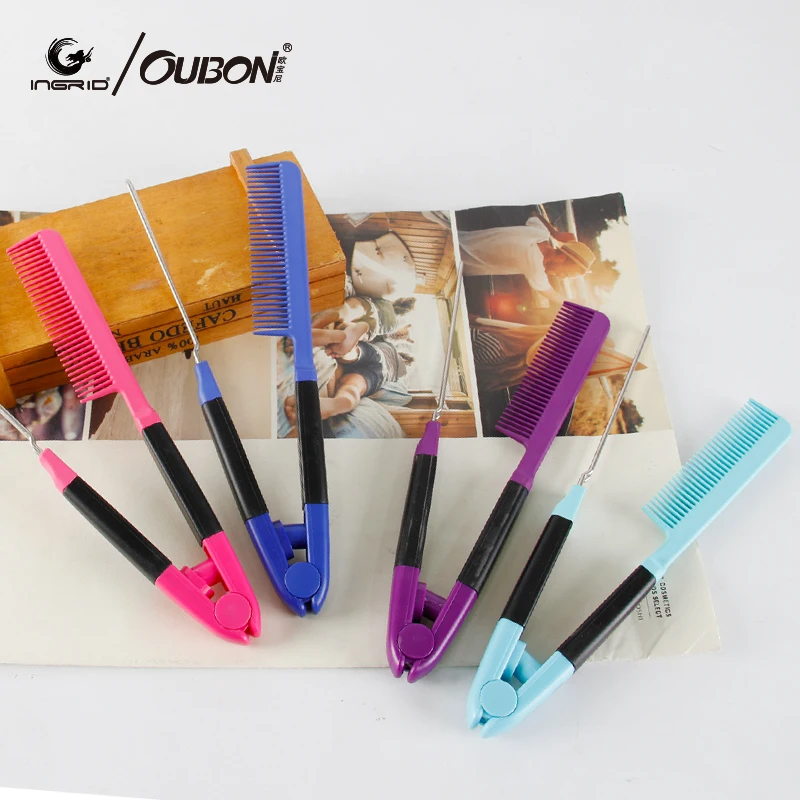V Shape Folding Hairbrush Hair Straightener Comb Salon Hairdresser Barber Hair Cutting Comb Hair Brush Styling Tool 7014