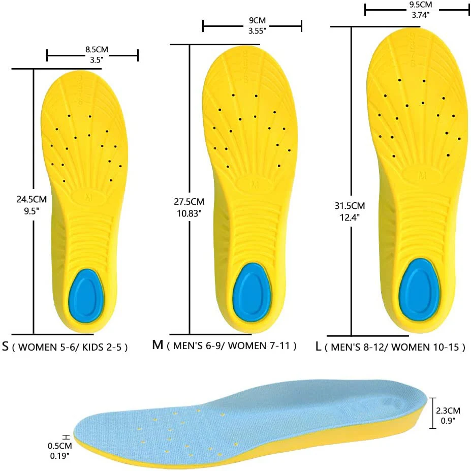 Custom Logo Breathable Memory Foam Orthotics Insoles Arch Supports Insoles For Shoes Sports