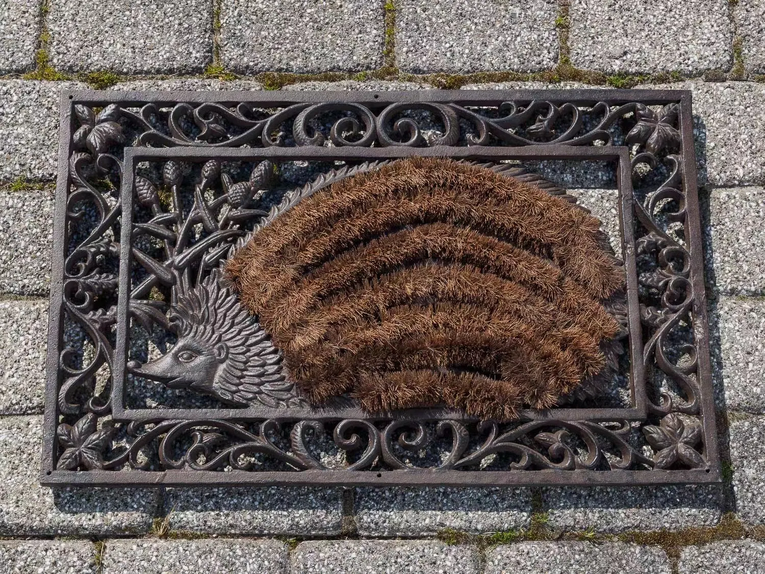 Cast Iron Hedgehog Door Mat with Coconut Liner country style antique iron foot mat Outdoor Garden Rug non-slip doormat