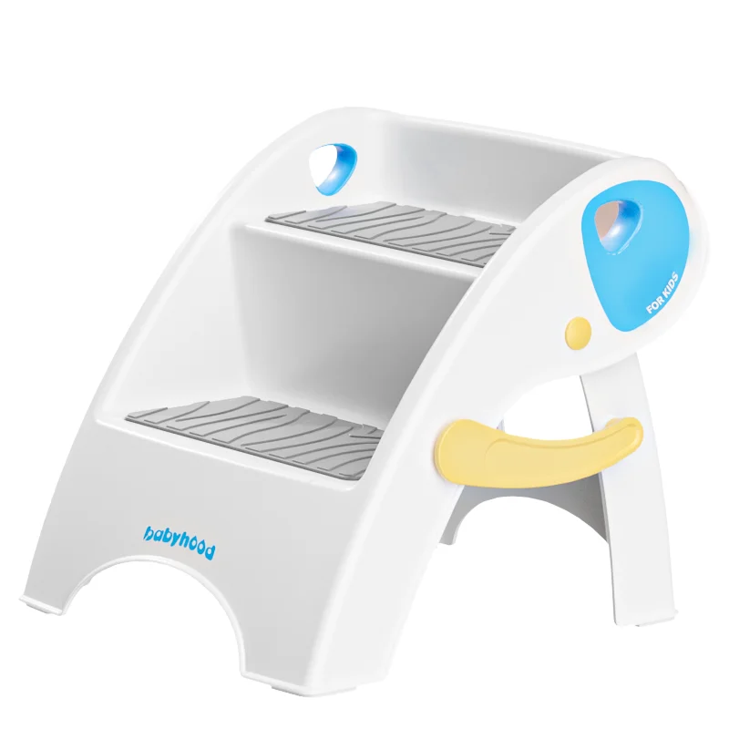 2022 new product Safe soft stable, anti fall baby elephant can be folded and expanded double step stool Plastic stool  for child
