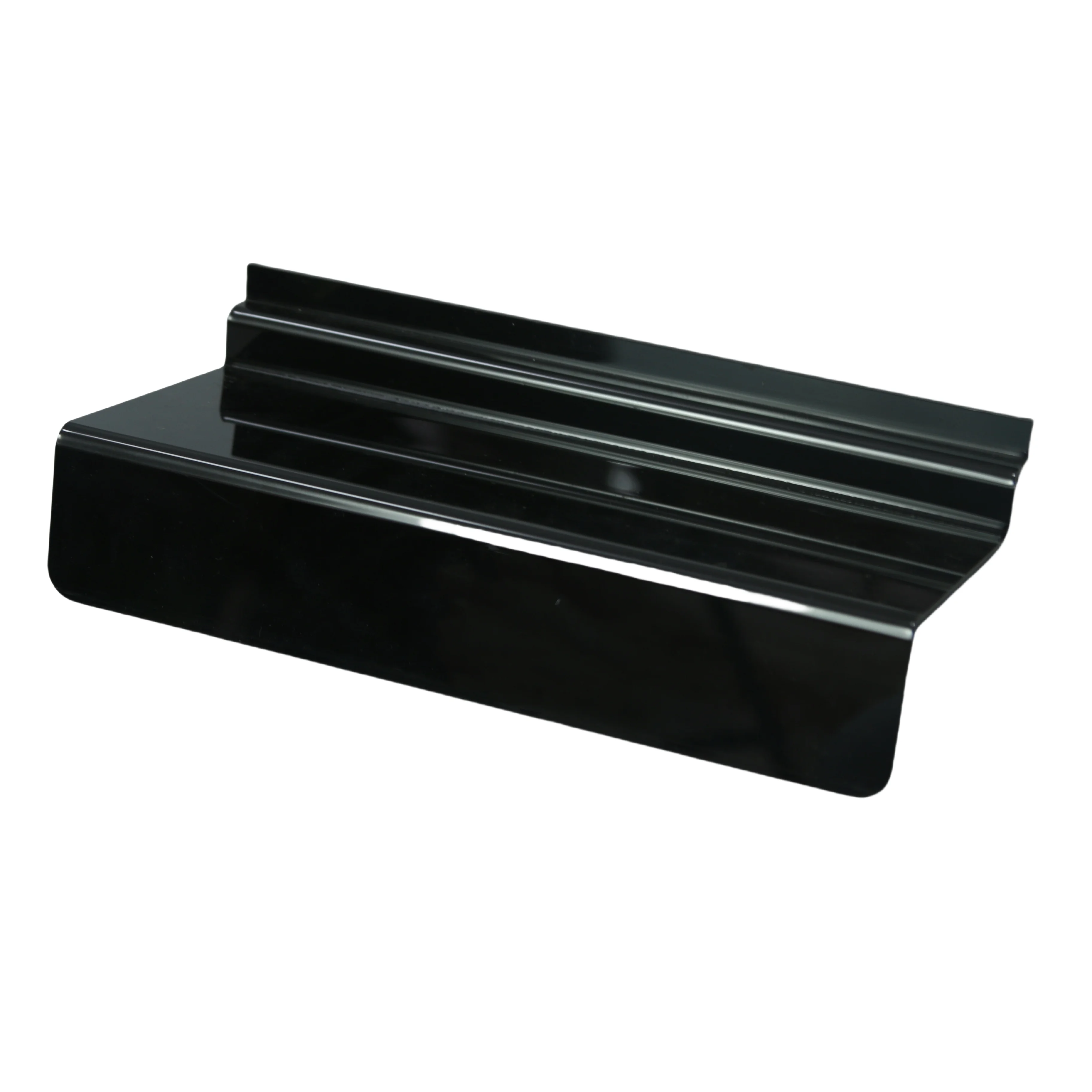 Customized Print Logo Black Plastic shoe Shelves  perspex Shoe Display Acrylic Shelf Talker Flat Acrylic Shoe Shelf for Slatwall