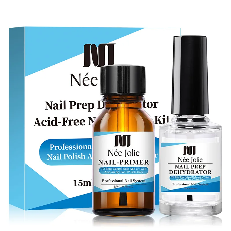 Professional Bonding Nail Prep Dehydrator Acid-free Acrylic Uv Gel Base Coat Primer Air Dry Nail Art Primer 2 Pcs/set