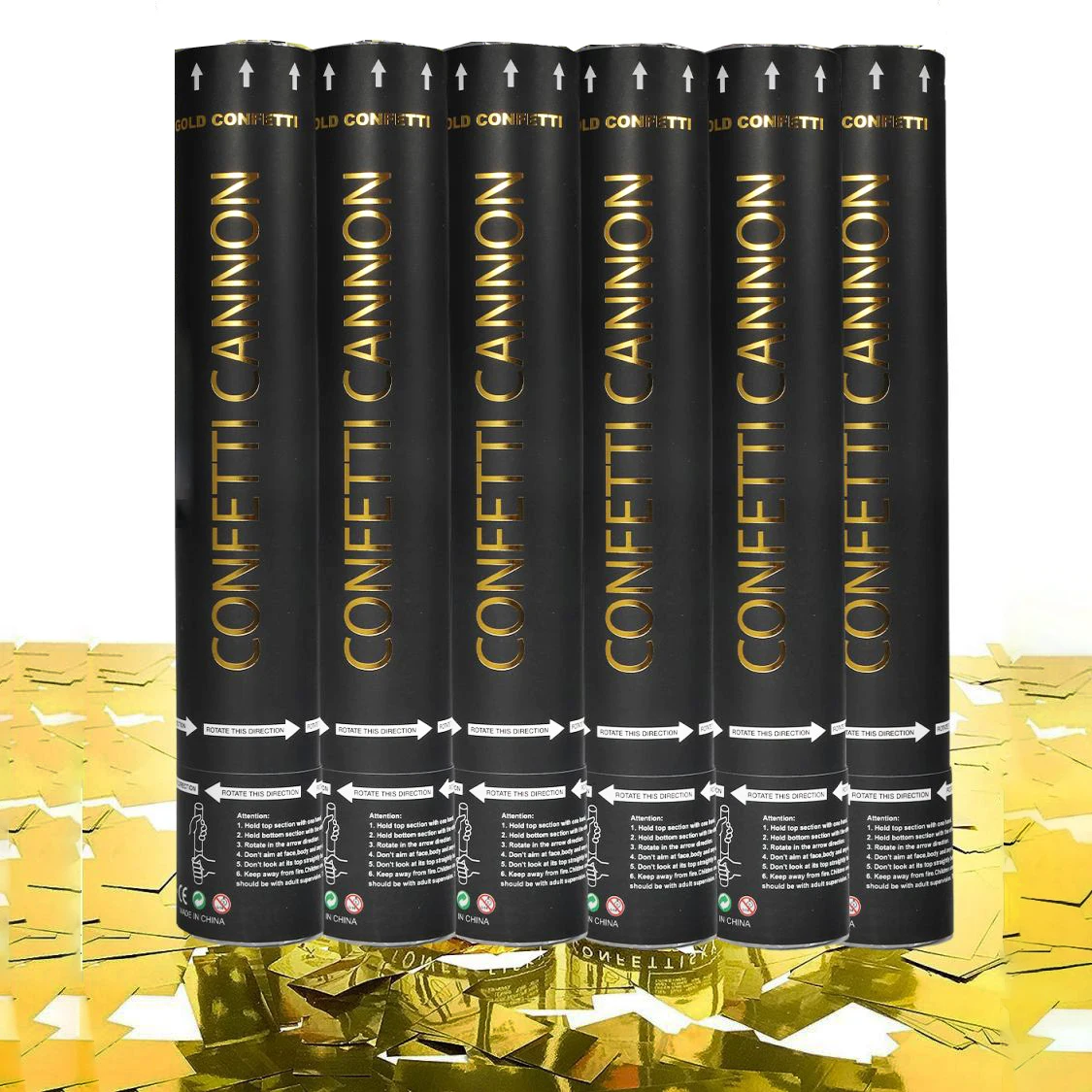 Free custom surface 12inch graduation party celebration confetti cannon gold party popper