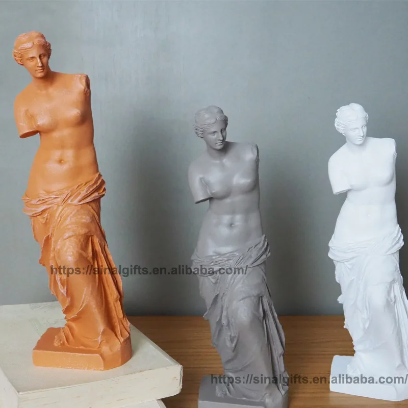 Modern New Roman High Quality Polyresin Greek Venus De Milo God Desktop Marble Mythology Lady Sculpture Statue
