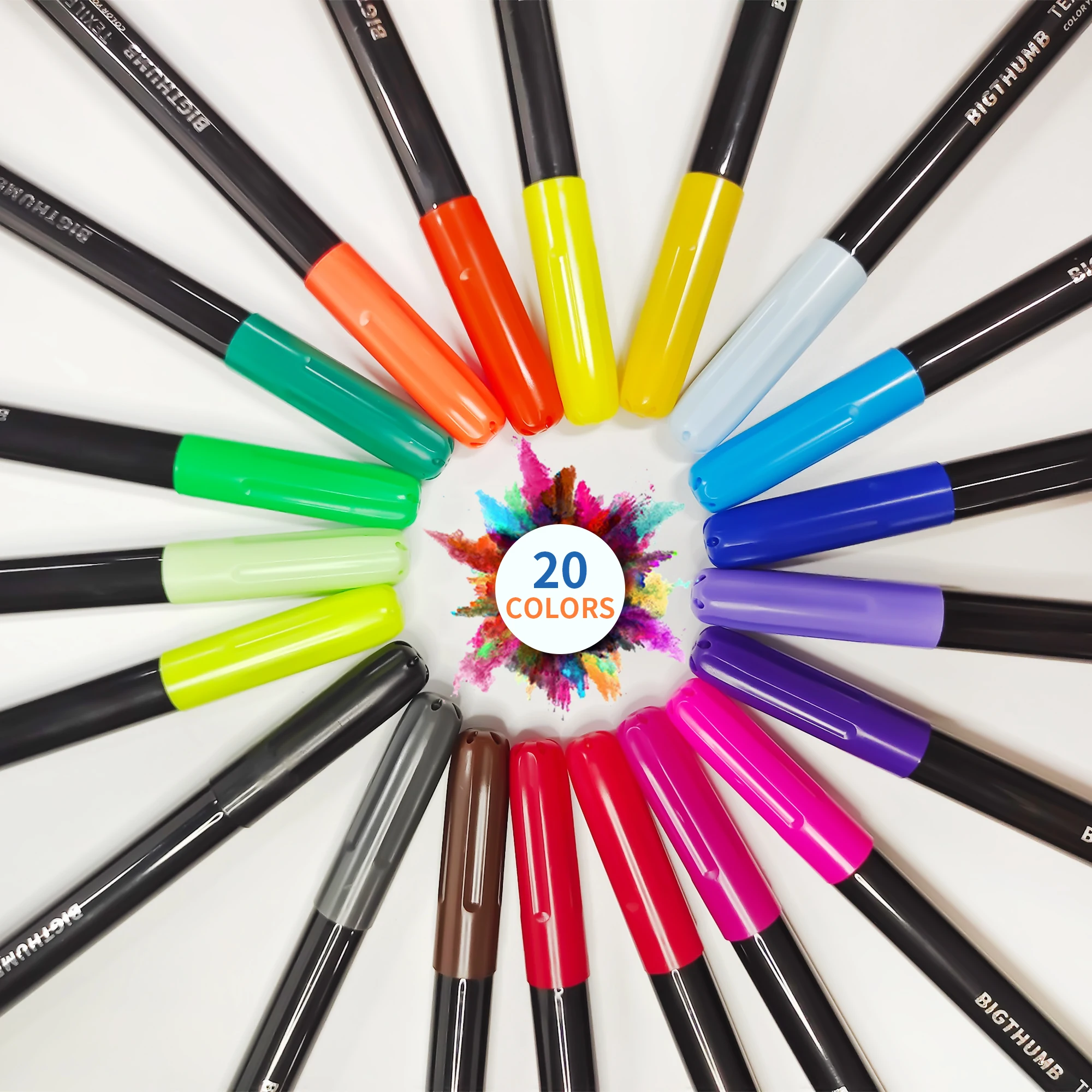 24 Colors Logo Custom Fabric Paint Markers Pen DIY Permanent Marker