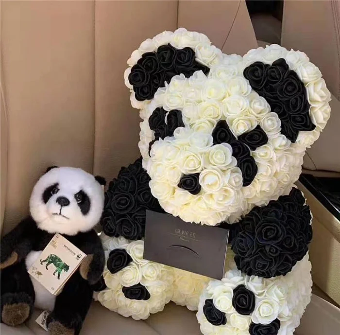 Factory Customization Fashion Decoration Flower Teddy Bear 40 cm Soap Foam of Roses