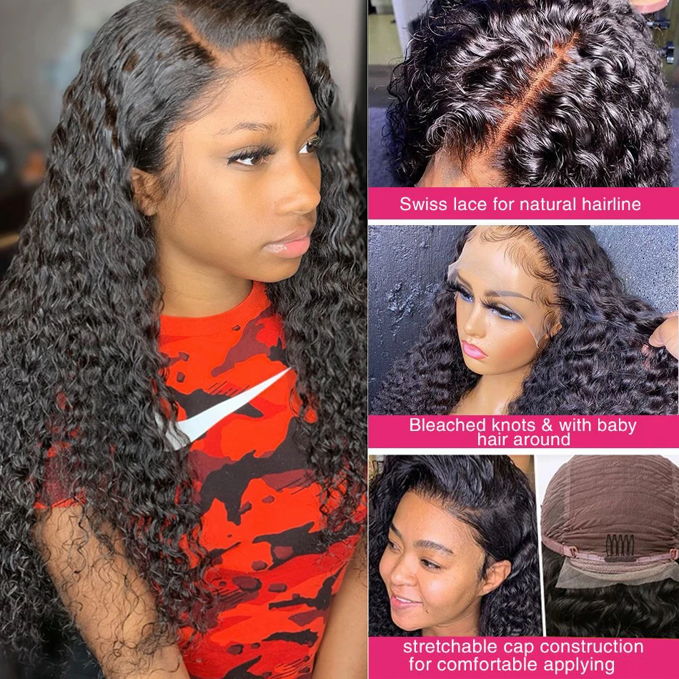 Afro Kinky Curly Wigs 360 Full Human Hair Wigs Human Hair Lace Front Wholesale Transparent HD Lace Frontal Wigs For Black Women