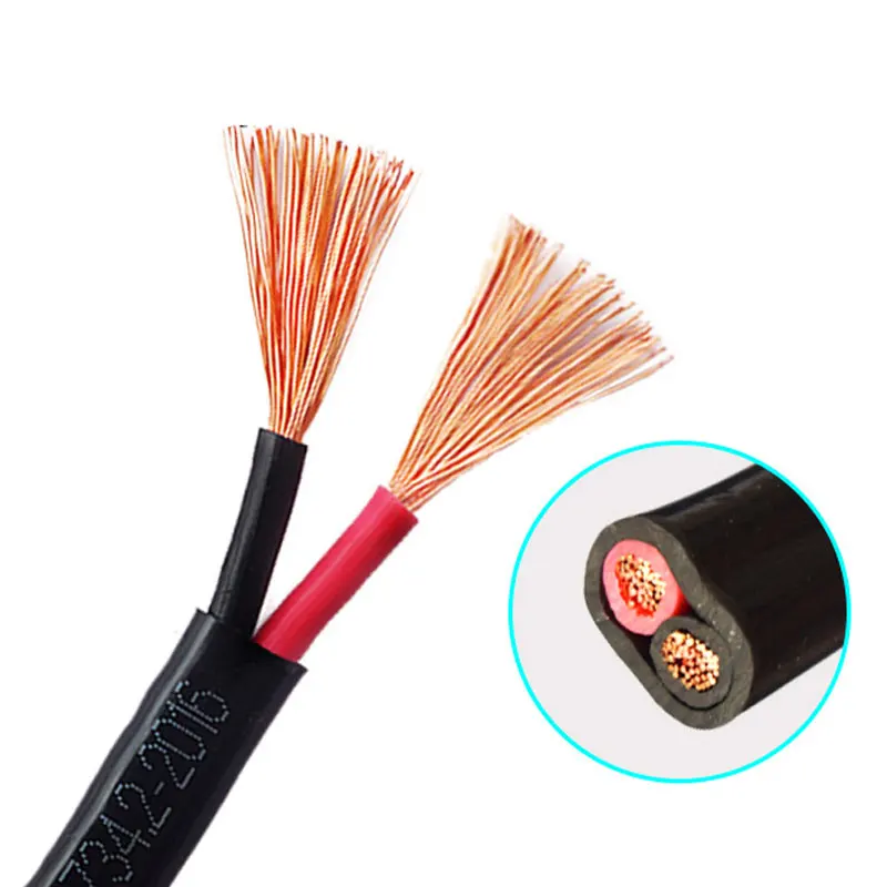 300V 2Core Solid flat copper electrical wire with copper core PVC insulation jacket for basic house wiring