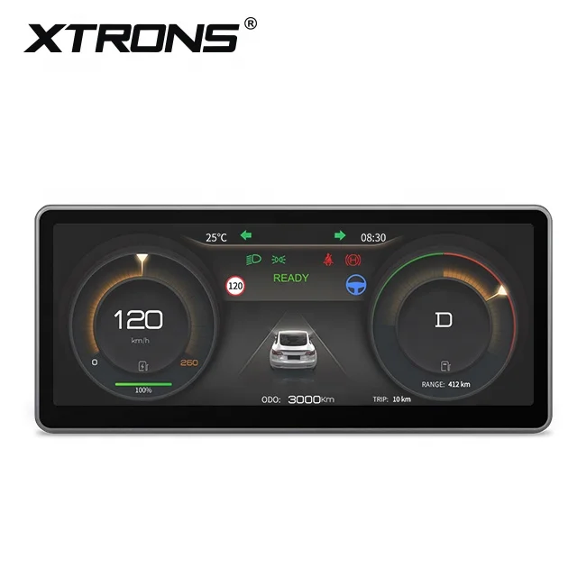 XTRONS 8.9 inch touch screen Linux OS  Instrument Cluster car video with gps navigation for tesla model 3 Y
