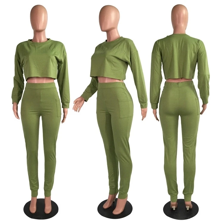  Новые поступления 2021 комплект из двух предметов женская одежда однотонная осенняя для детей модная зимняя верхняя 2 х со штанами женщин осень