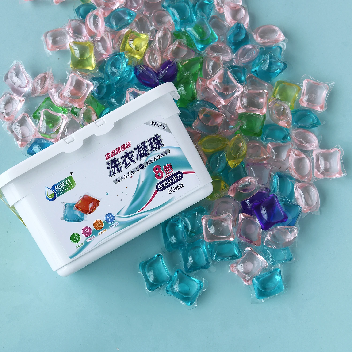 Original manufacture Detergent Pacs 80 Count Ultra Concentrate 8x Cleaning Power Hypoallergenic Plant-based Laundry Pods