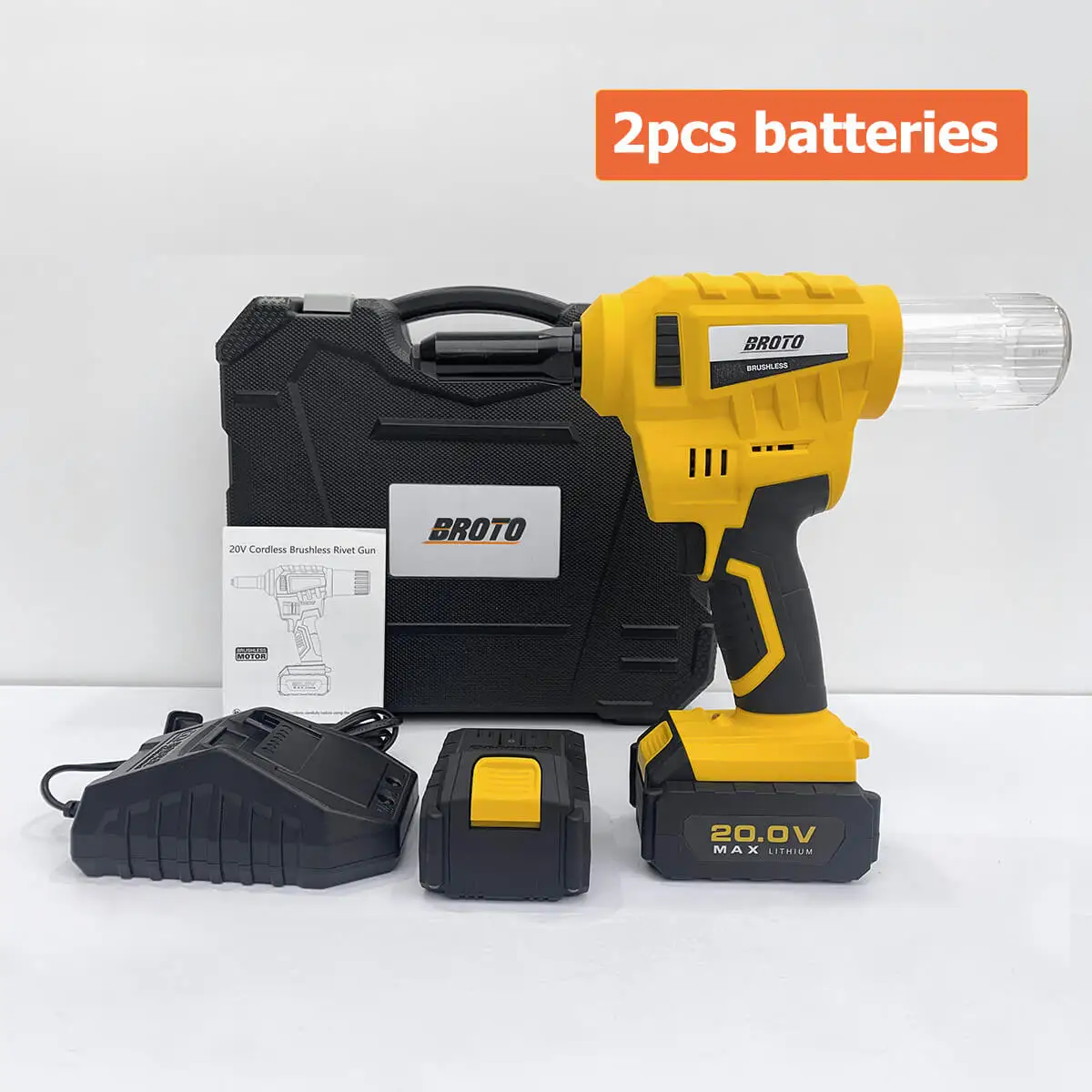 Battery Rivet Gun Tool Industrial Grade Brushless Motor Threaded High Power Electric Single Hand Rivet Gun Cordless