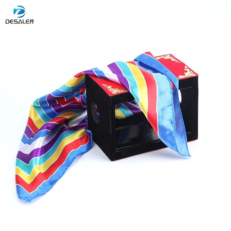 Desalen Silk Through Fire Box Illusion Toy Stage Magic Gimmick Trick Box
