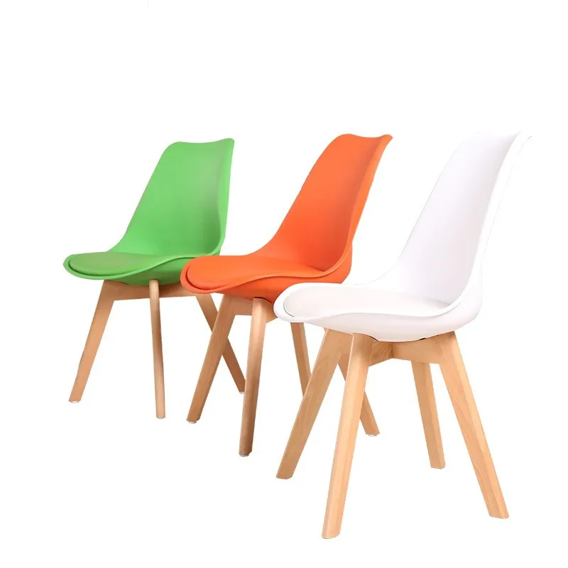 Furniture Nordic Plastic For Dining Room Cheap Modern Cafe Restaurant Hotel Elegant Chair Wooden Leg Plastic Dinning Chairs