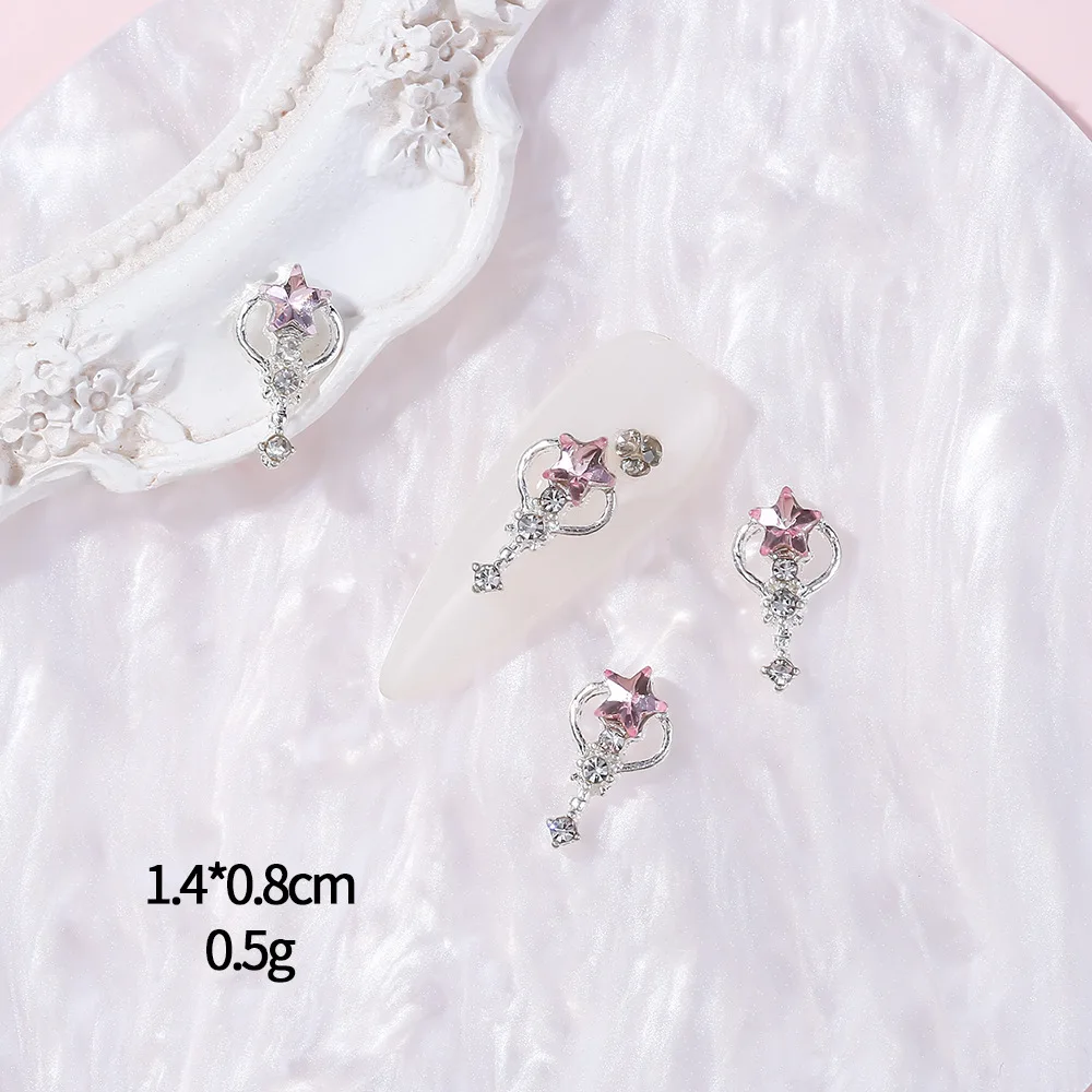2024 New nail diamond decoration super flash crystal stereo tip bottom Shi pleasant face rhinestones and pearl jewelry