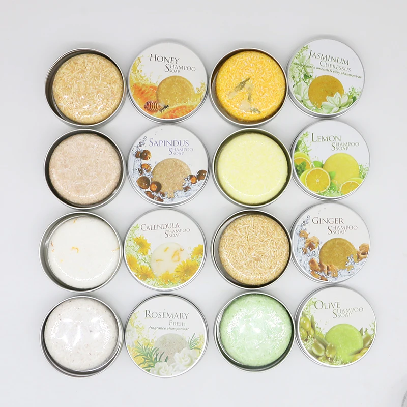 
Organic ShouWu shampoo soap bar tin can packing hair wash soap bar hair darken Polygonum multiflorum bar 