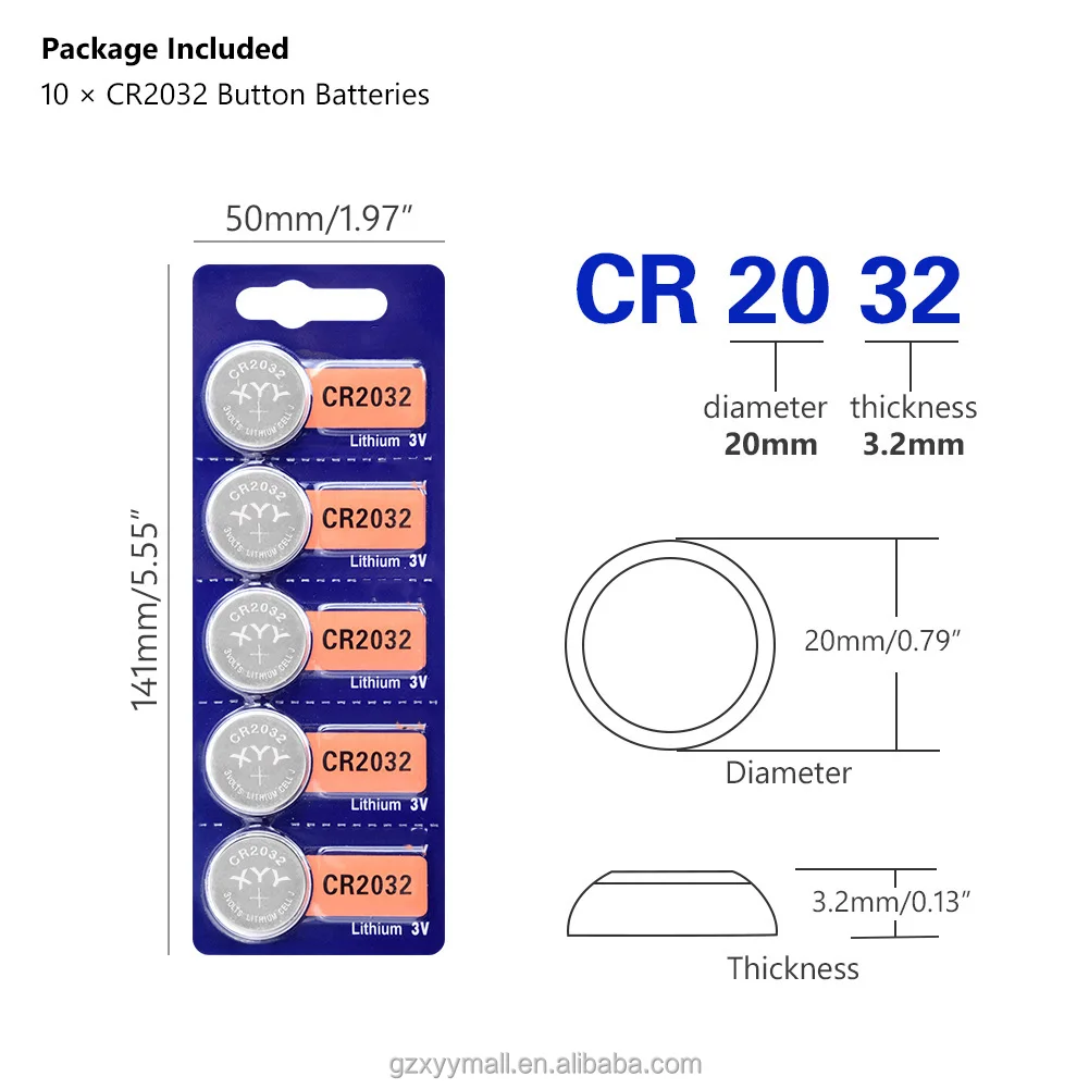 Литиевая батарея CR2032 3 в 210 мАч cr2032 можно добавить аккумулятор
