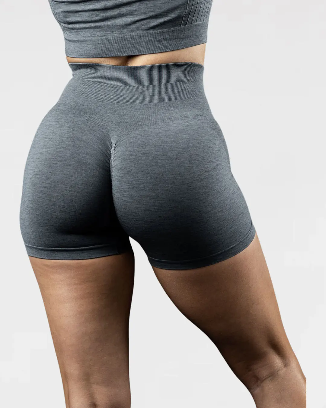 2022 Athletic Apparel Manufacturer Women Nylon Spandex Seamless Contour High Waisted Gym Sportswear Scrunch Butt Yoga Shorts