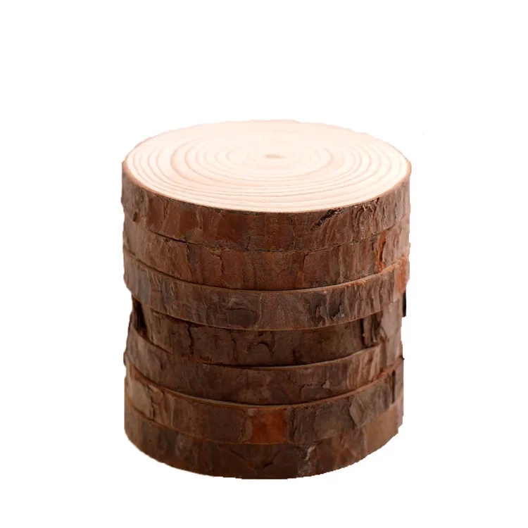 Home decor crafts gifts thick predrilled hole natural pine wooden piece