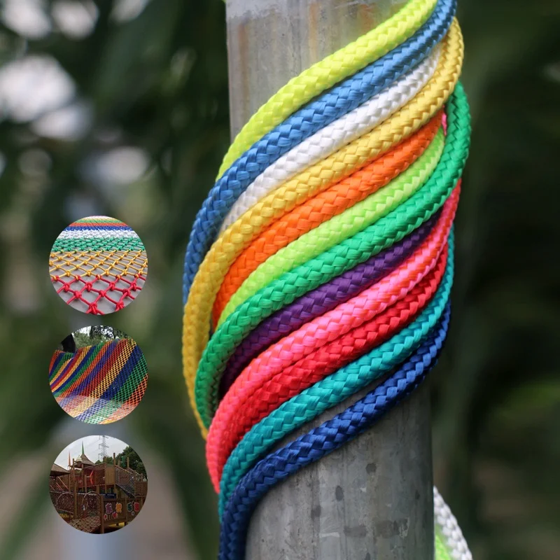 Outdoor amusement clothesline camping tent polyester braided rope