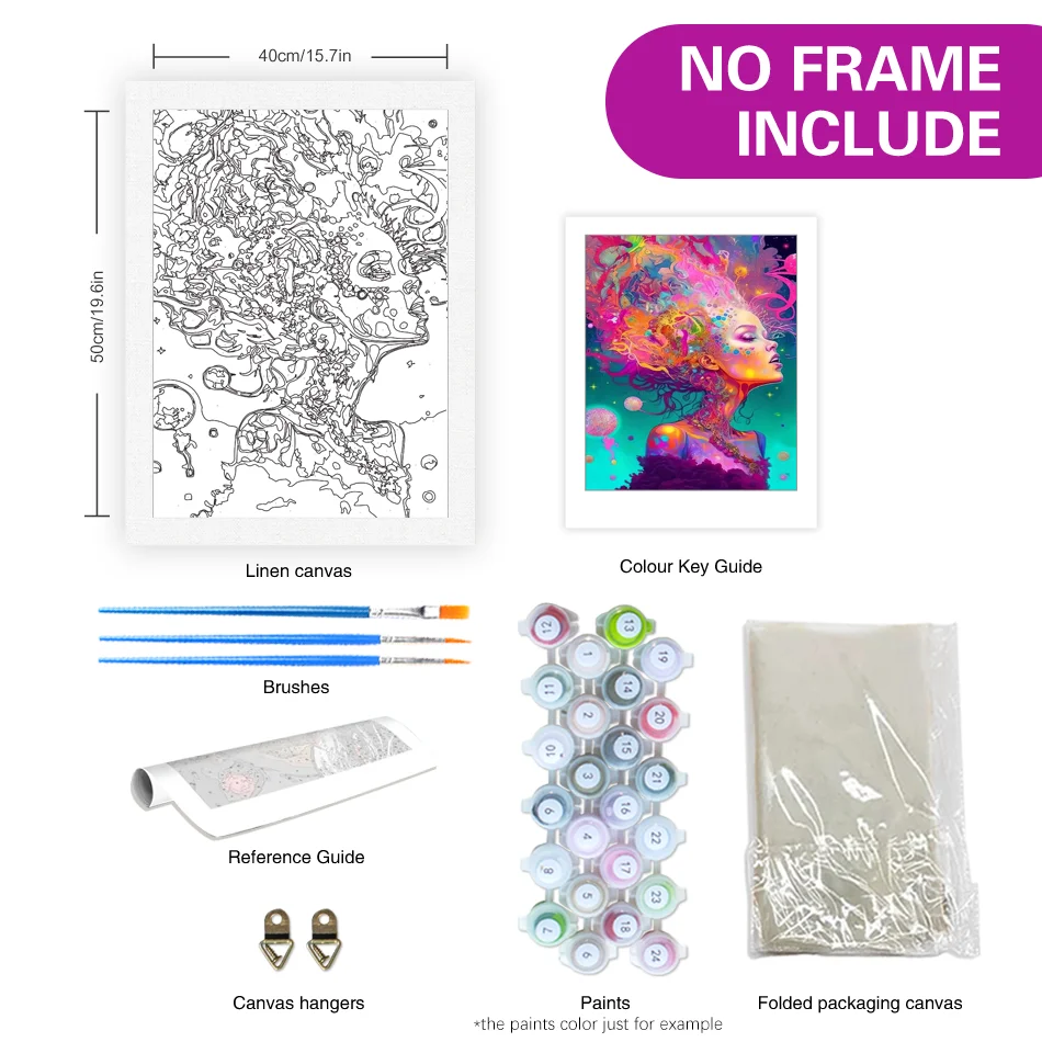 Diy Painting By Numbers For Adults Starter Kit Colorful Women Figure Acrylic Picture By Numbers For Home Decoration 40x50cm